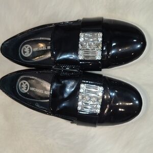 Michael Kors Black Patent Leather Rhinestones Shoes 8.5-9
